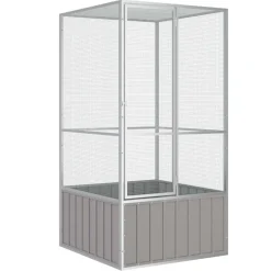 vidaXL Vogelkooi 111x107x211,5 cm gegalvaniseerd staal grijs