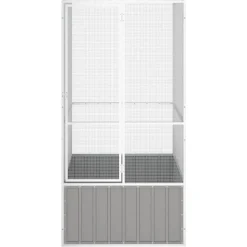 vidaXL Vogelkooi 111x107x211,5 cm gegalvaniseerd staal grijs