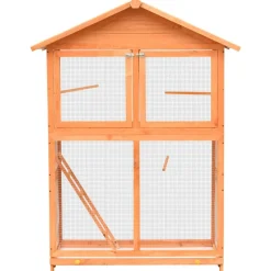 vidaXL Vogelkooi 125,5x59,5x164 cm massief grenen- en vurenhout