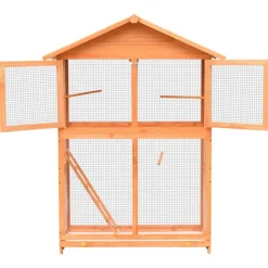 vidaXL Vogelkooi 125,5x59,5x164 cm massief grenen- en vurenhout