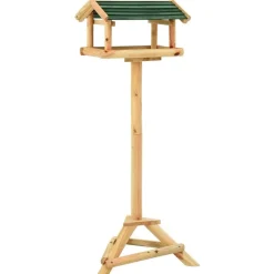 vidaXL Vogelvoeder met standaard 37x28x100 cm massief vurenhout