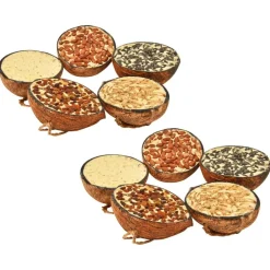 vidaXL Vogelvoer gevulde halve kokosnoten 10 st 290 g