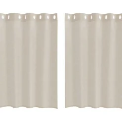 vidaXL Voile Gordijn met gordijnen 2 pcs Zand 140 x 140 cm Polyester
