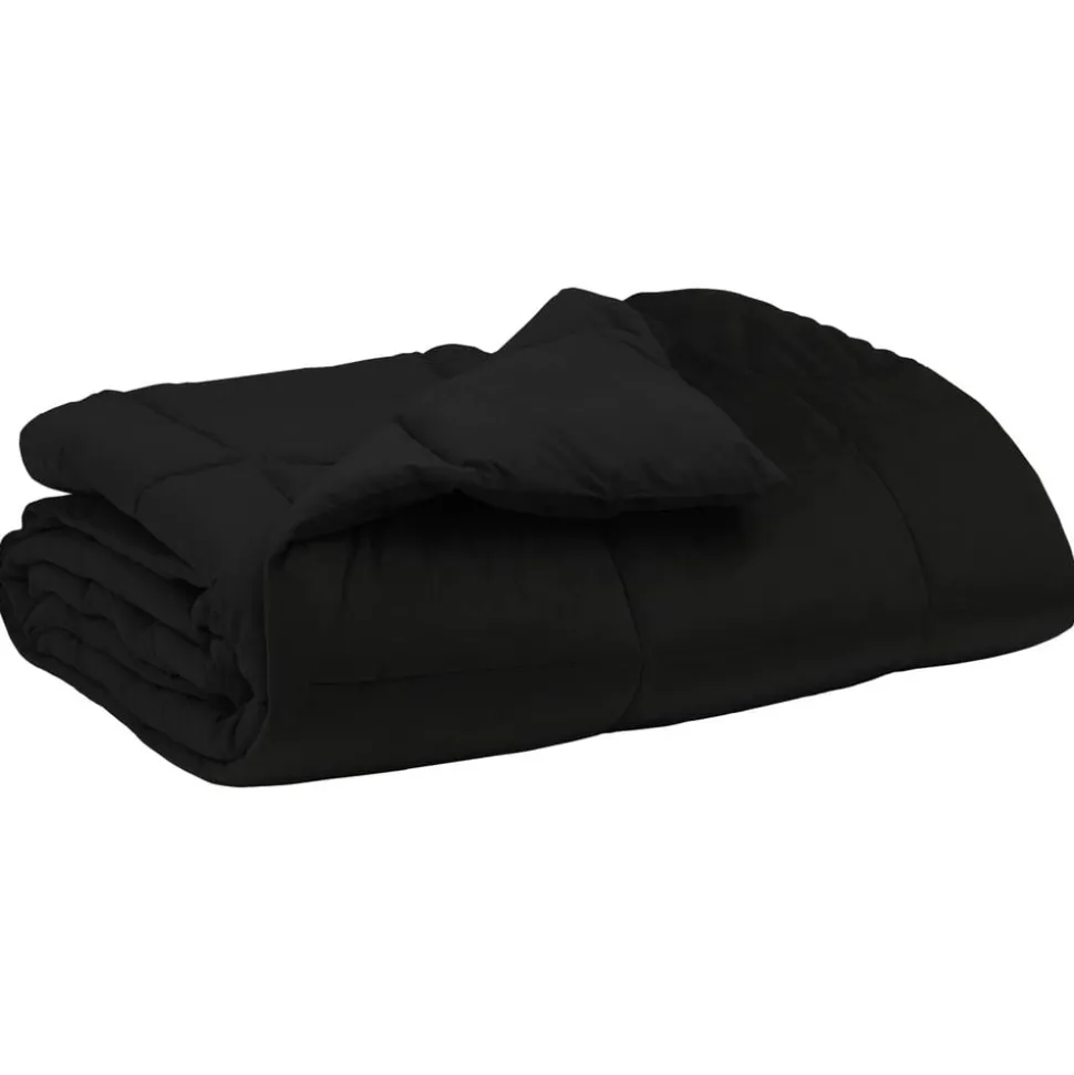vidaXL Vol jaar dekbed Gekwilt Zwart 135 x 200 cm Microfiber