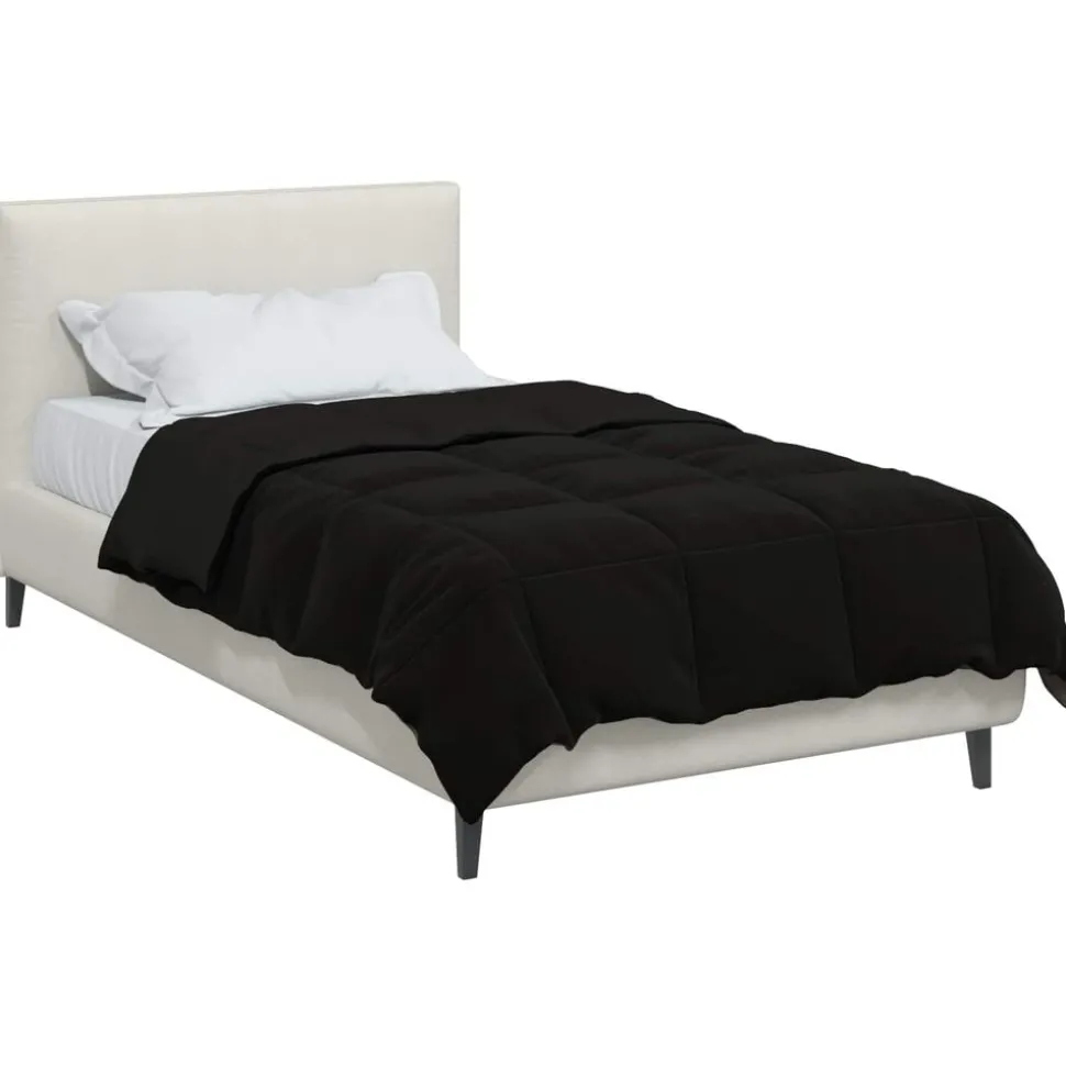 vidaXL Vol jaar dekbed Gekwilt Zwart 135 x 200 cm Microfiber