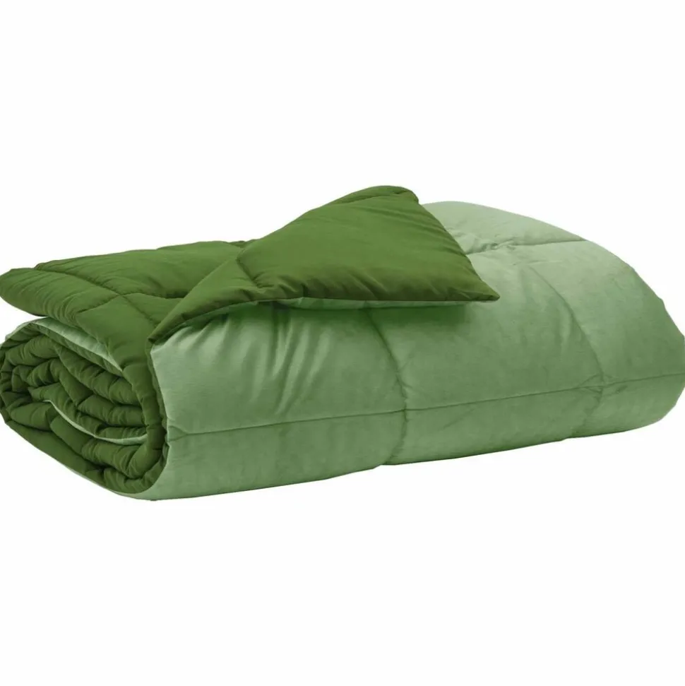 vidaXL Vol jaar dekbed Gekwilt Groen 135 x 200 cm Microfiber