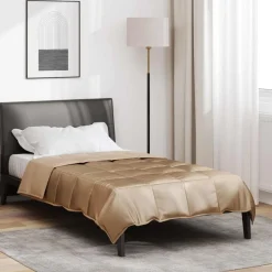 vidaXL Vol jaar dekbed Goud 135 x 200 cm Satijn en Microfiber
