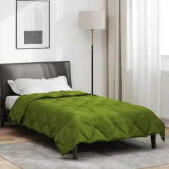 vidaXL Vol jaar dekbed Groen 135 x 200 cm Microfiber