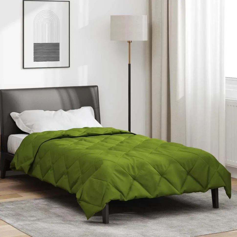 vidaXL Vol jaar dekbed Groen 135 x 200 cm Microfiber