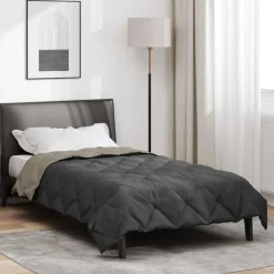 vidaXL Vol jaar dekbed Lichtgrijs en Antraciet 135 x 200 cm Microfiber