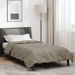vidaXL Vol jaar dekbed Lichtgrijs 135 x 200 cm Microfiber