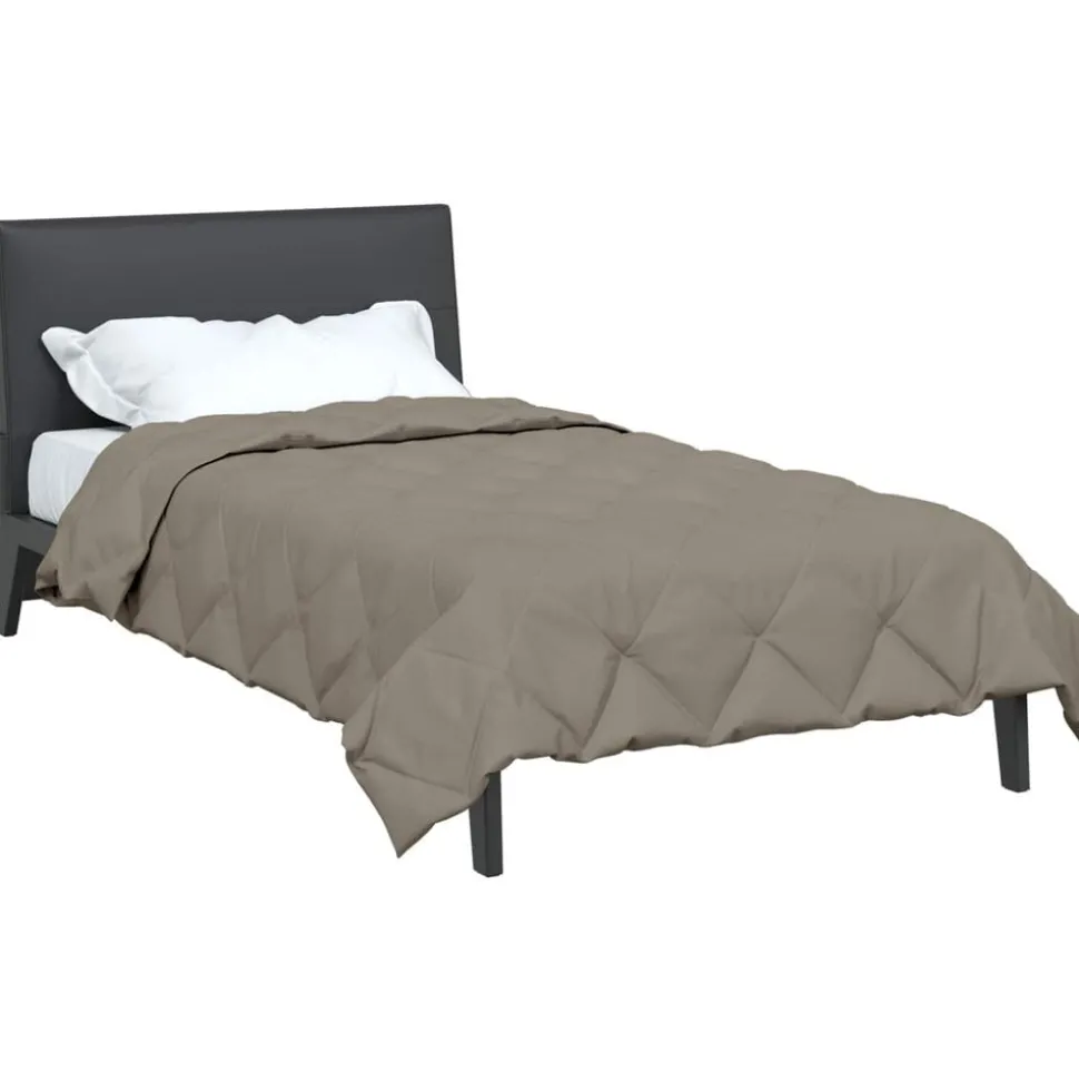 vidaXL Vol jaar dekbed Lichtgrijs 135 x 200 cm Microfiber