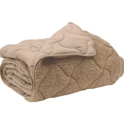 vidaXL Vol jaar dekbed Taupe 135 x 200 cm Microfiber en Teddy fleece