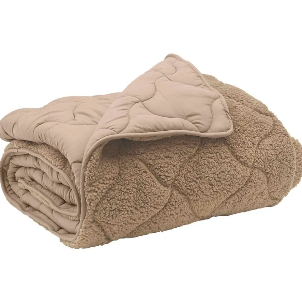 vidaXL Vol jaar dekbed Taupe 135 x 200 cm Microfiber en Teddy fleece