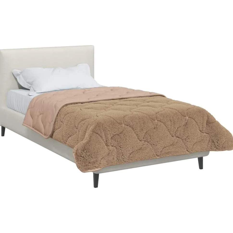 vidaXL Vol jaar dekbed Taupe 135 x 200 cm Microfiber en Teddy fleece