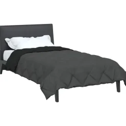 vidaXL Vol jaar dekbed Zwart en Anthraciet 135 x 200 cm Microfiber