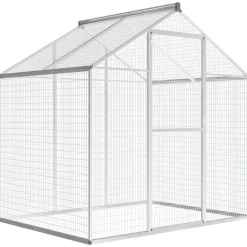 vidaXL Volière 178x122x194 cm aluminium