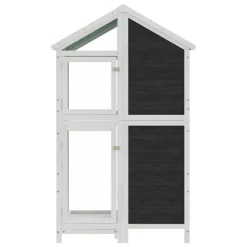 vidaXL Volière 97x81x152 cm massief grenenhout grijs
