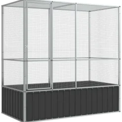 vidaXL Volière 210,5x107x212 m staal zilverkleurig