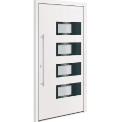 vidaXL Voordeur 100x200 cm aluminium en PVC wit