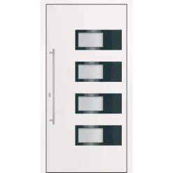 vidaXL Voordeur 100x200 cm aluminium en PVC wit