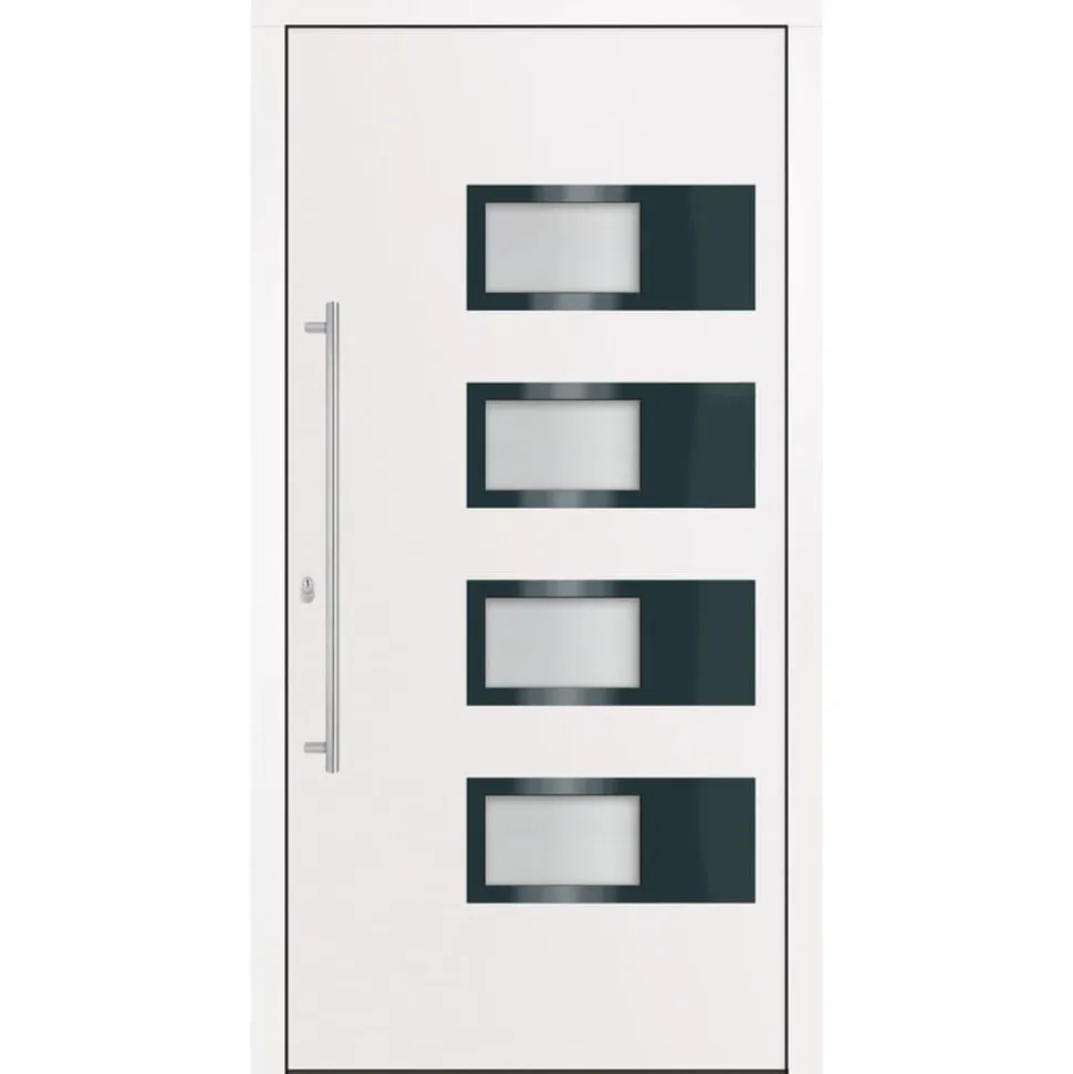 vidaXL Voordeur 100x200 cm aluminium en PVC wit