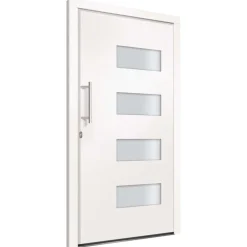vidaXL Voordeur 100x200 cm aluminium en PVC wit