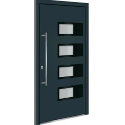 vidaXL Voordeur 100x200 cm aluminium en PVC antracietkleurig