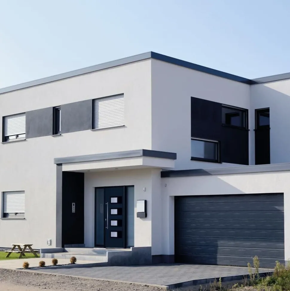 vidaXL Voordeur 100x200 cm aluminium en PVC antracietkleurig