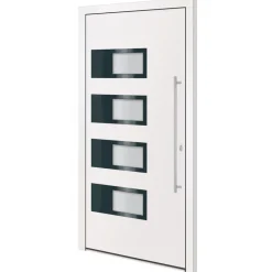 vidaXL Voordeur 100x200 cm aluminium en PVC wit