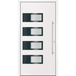 vidaXL Voordeur 100x200 cm aluminium en PVC wit