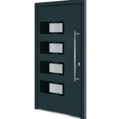 vidaXL Voordeur 100x200 cm aluminium en PVC antracietkleurig