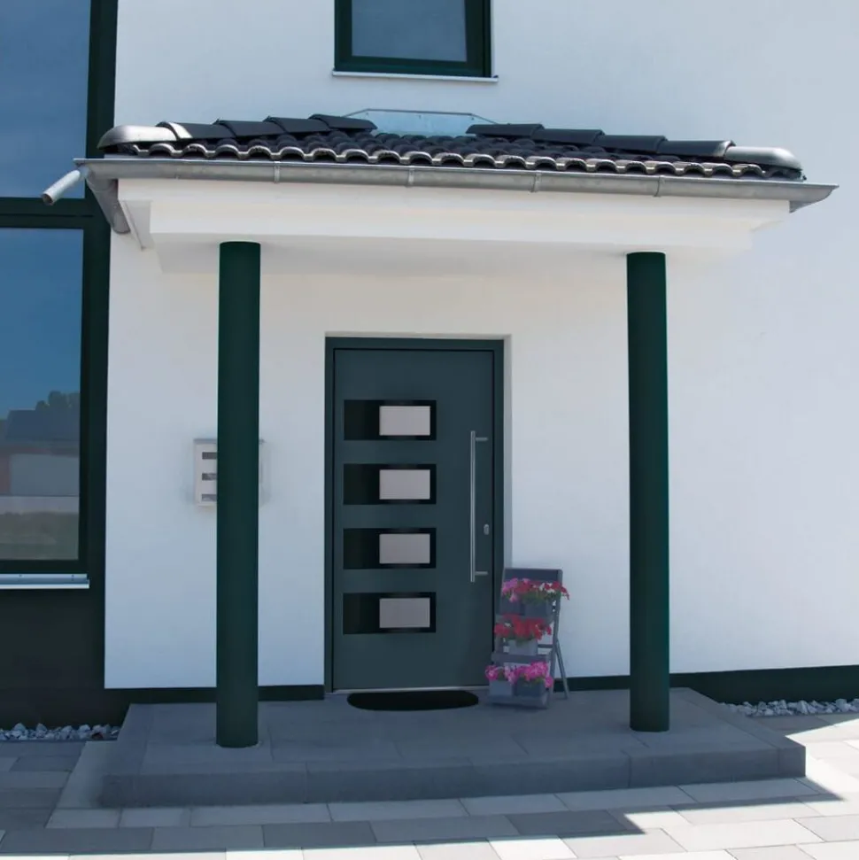 vidaXL Voordeur 100x200 cm aluminium en PVC antracietkleurig