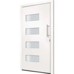 vidaXL Voordeur 100x200 cm aluminium en PVC wit