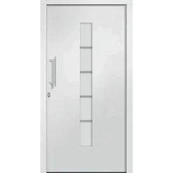 vidaXL Voordeur 100x200 cm aluminium en PVC wit