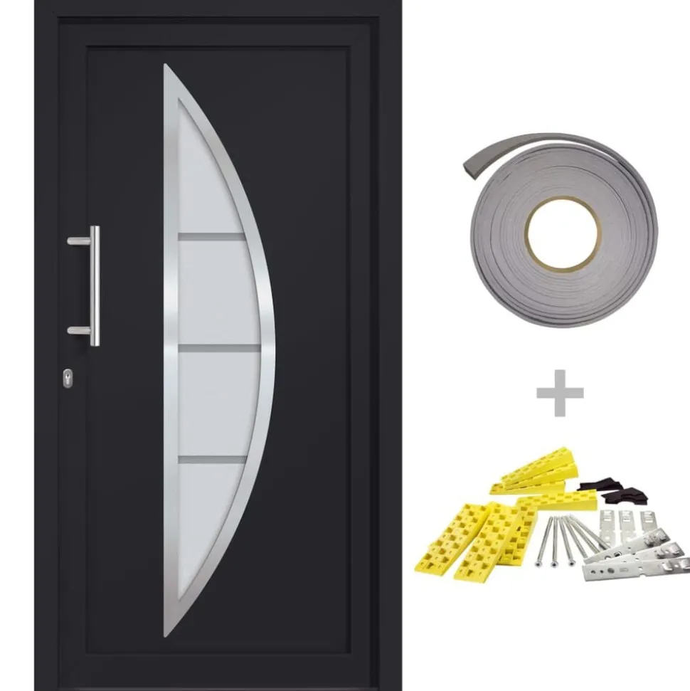 vidaXL Voordeur 88x200 cm antraciet