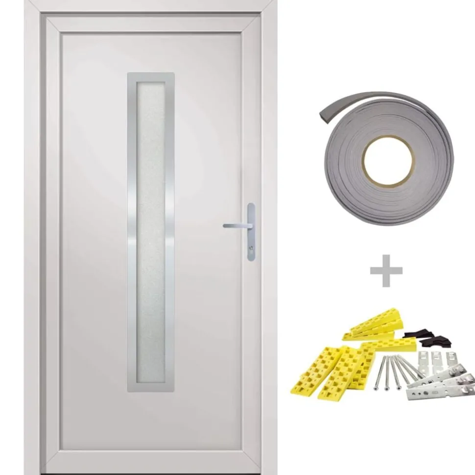 vidaXL Voordeur 88x200 cm PVC wit
