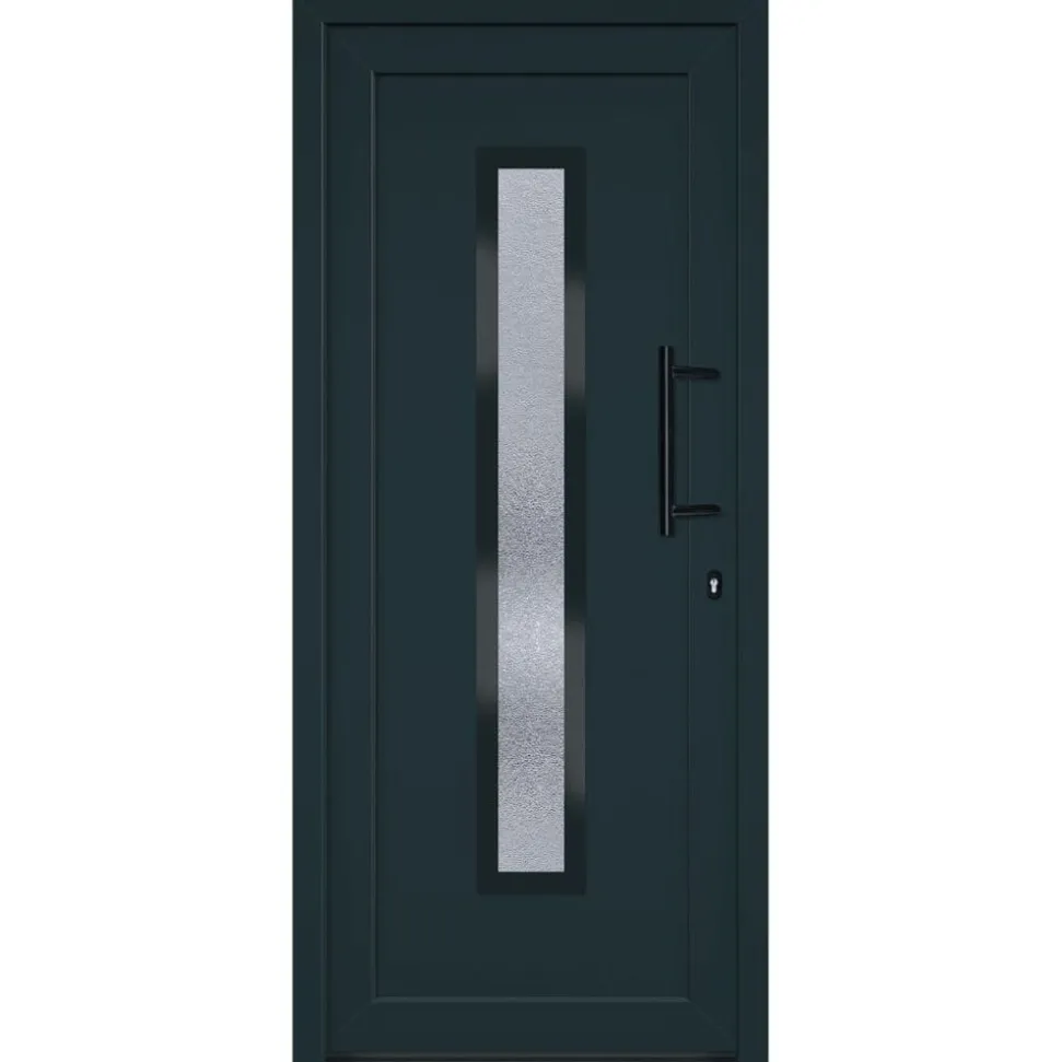vidaXL Voordeur 88x200 cm PVC antracietkleurig