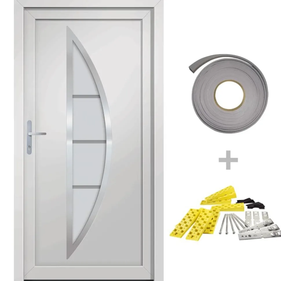 vidaXL Voordeur 88x200 cm PVC wit