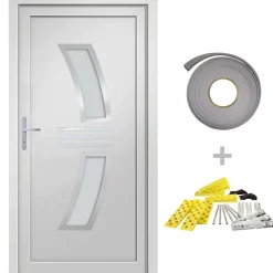 vidaXL Voordeur 88x200 cm PVC wit