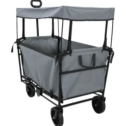 vidaXL Vouwbare Handtrolley Grijs 105 x 56.5 x 116 cm Oxford Stof