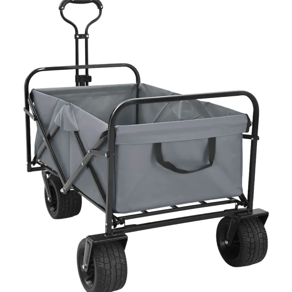 vidaXL Vouwbare Handtrolley Grijs 89 x 63 x 96 cm