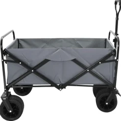 vidaXL Vouwbare Handtrolley Grijs 89 x 63 x 96 cm