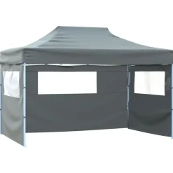 vidaXL Vouwtent met 3 wanden 431x291x315 cm antraciet