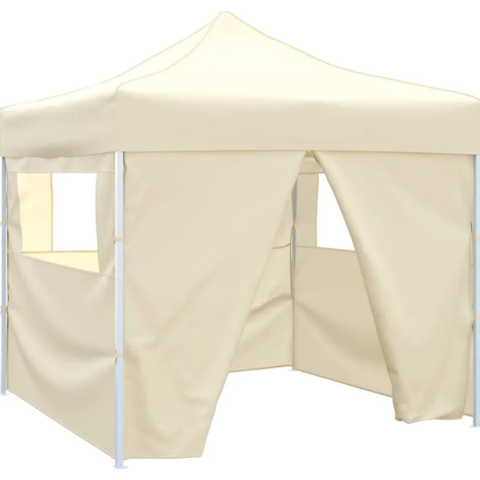 vidaXL Vouwtent met 4 zijwanden 3x3 m crème