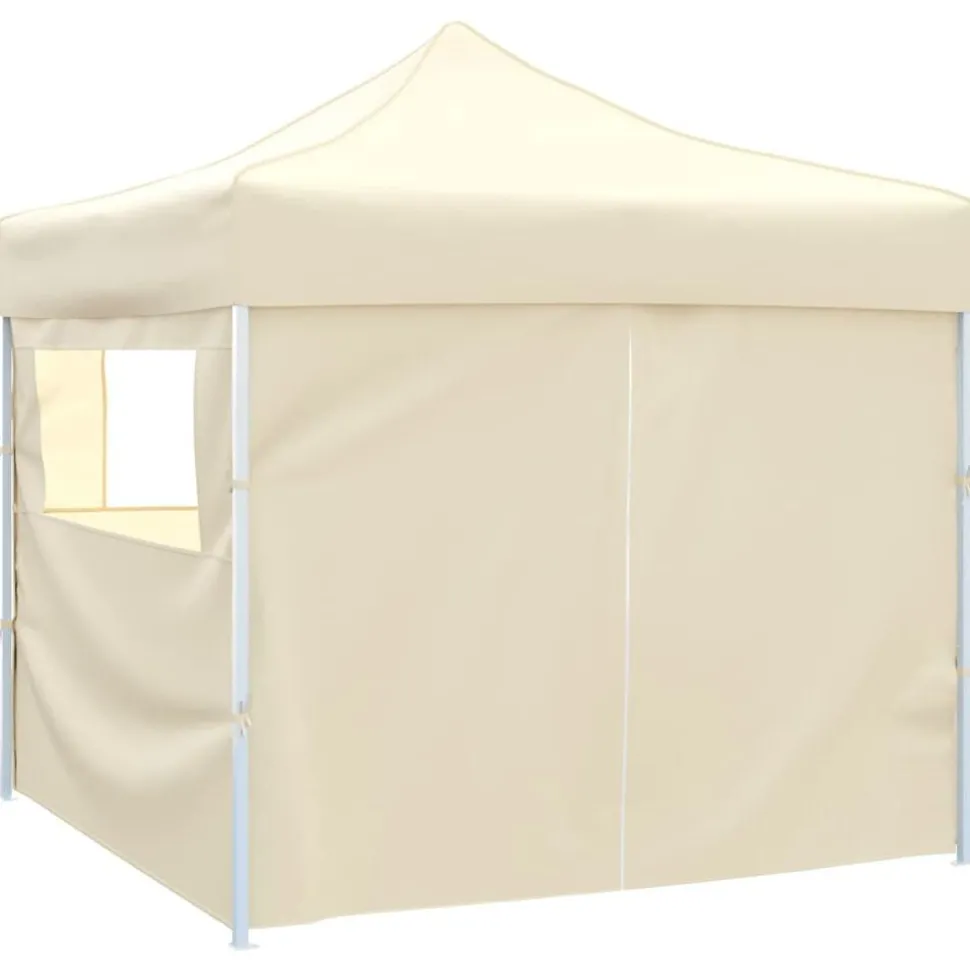 vidaXL Vouwtent met 4 zijwanden 3x3 m crème