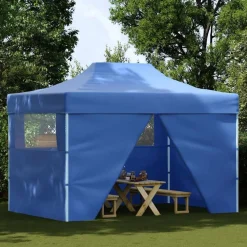 vidaXL Vouwtent pop-up met 4 zijwanden 3x4,5 m blauw