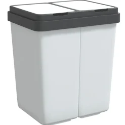 vidaXL Vuilnisbak dubbel 2x25 L wit