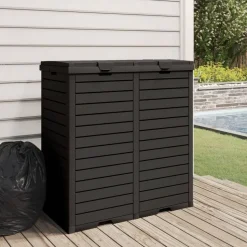 vidaXL Vuilnisbak voor tuin 78x41x86 cm polypropeen zwart