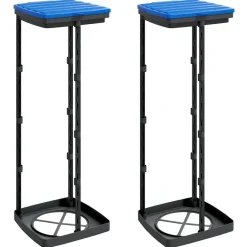 vidaXL Vuilniszakhouders 2 st 120 L PP zwart en blauw